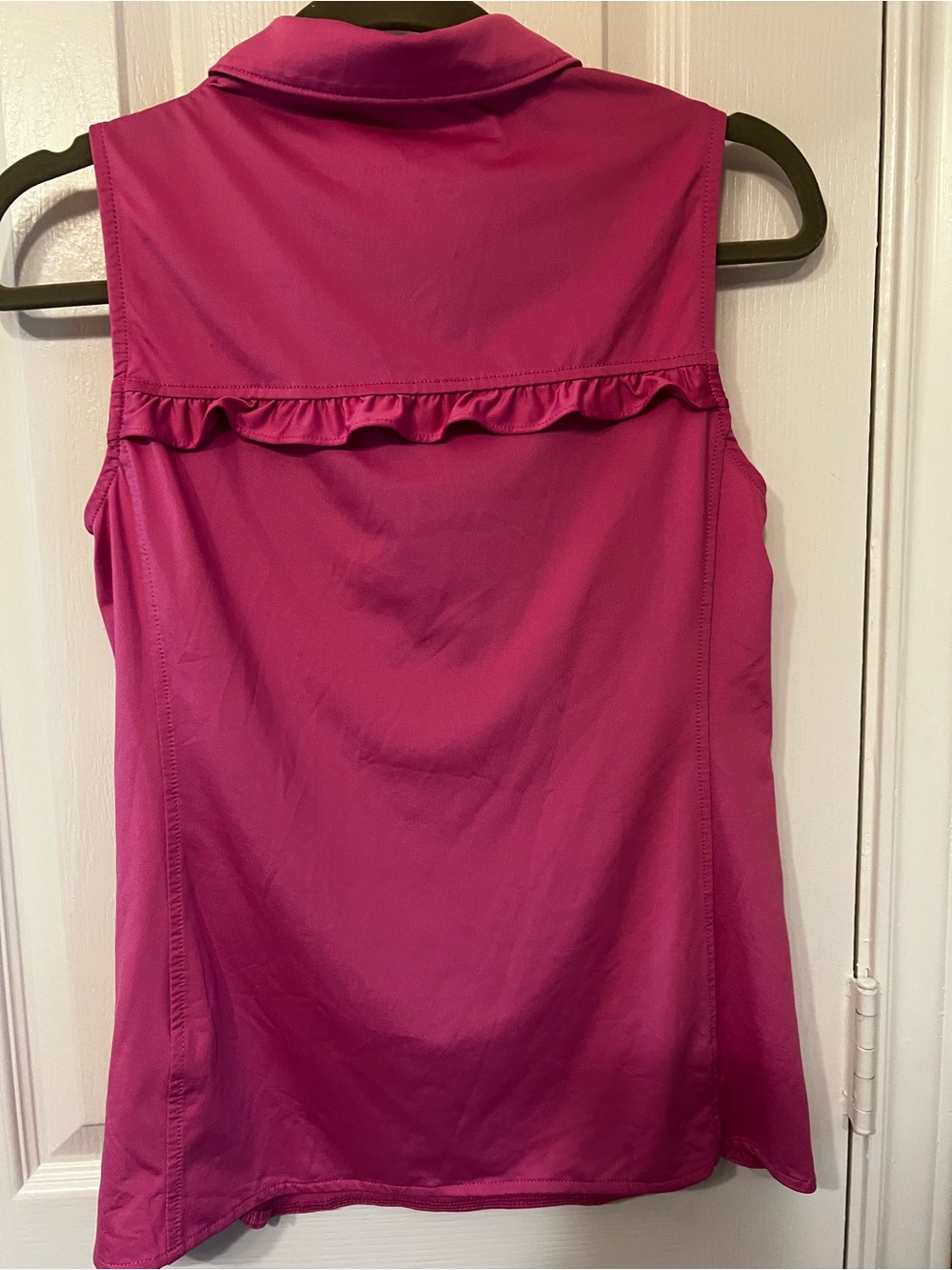 Vineyard Vines Women's Sleeveless Hot Pink Performance Ruffle Golf Polo, Size XS - Picture 7 of 11